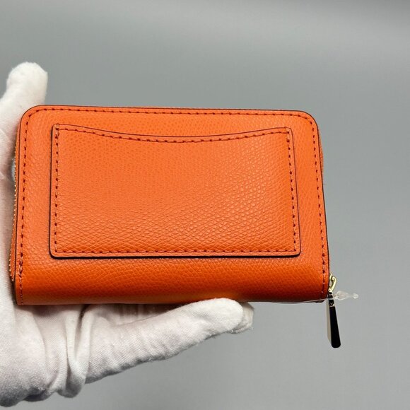 Michael Kors Jet Set Orange Punch Small Zip Around Card Case Wallet NEW - Picture 4 of 12